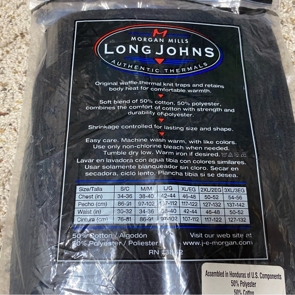 Vintage men's thermal shirt size 2x black thermal underwear base layer long John - Picture 4 of 5